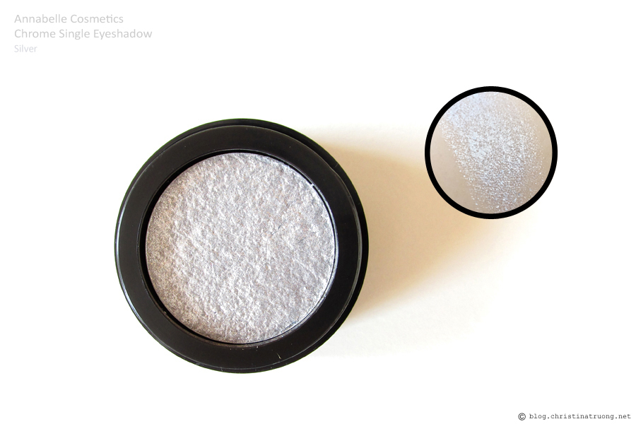Annabelle Cosmetics Chrome Single Eyeshadow Review and Swatch in Silver