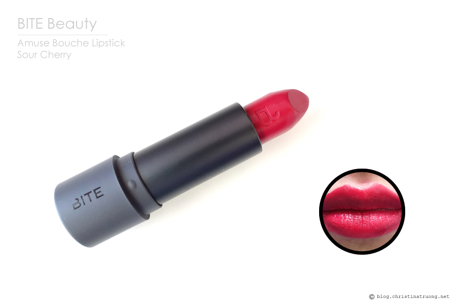 BITE Beauty Amuse Bouche Lipstick in Sour Cherry Review and Swatches