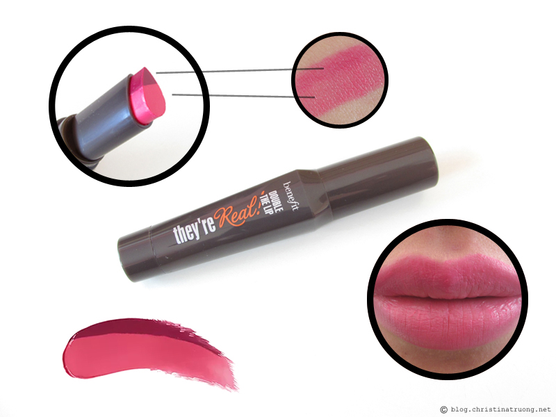 Benefit Cosmetics they're real! double the lip Review Swatch Pink Thrills