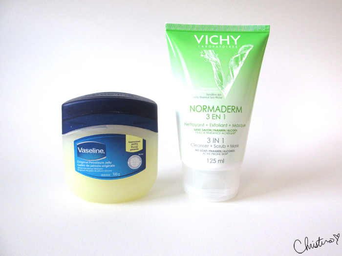 Daily Skin Care Routine Vaseline, Normaderm 3-in-1 Cleanser + Scrub + Mask Tri-Activ Mask