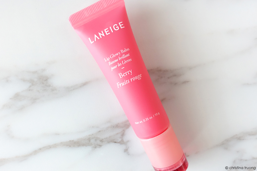 Laneige Lip Glowy Balm in Berry. First Impression Lip Care Review and Swatch
