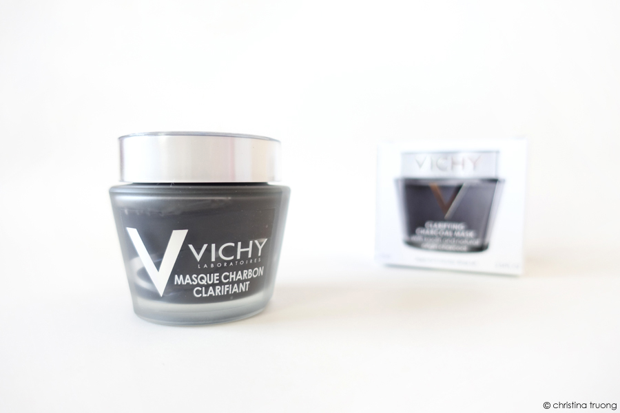 Vichy Clarifying Charcoal Mask with Kaolin and Natural Origin Charcoal Product Packaging. Purete Thermale Charcoal Mask Clarifies and Cleans Pores Review