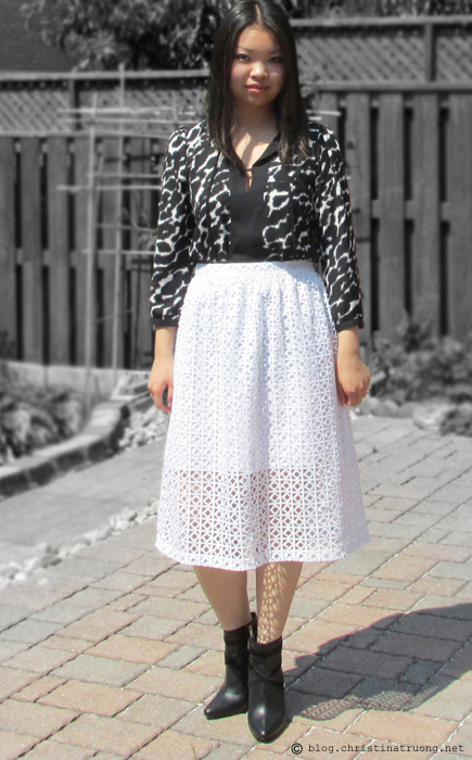 Wearing white after Labour Labor Day fashion outfit trend style rw&co calvin klein shoes blouse midi skirt