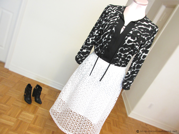 Wearing white after Labour Labor Day fashion outfit trend style rw&co calvin klein shoes blouse midi skirt