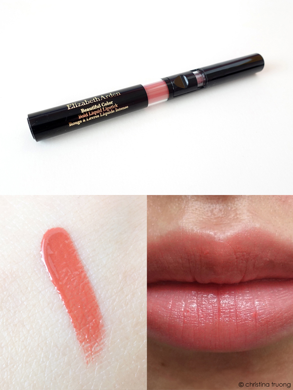 Elizabeth Arden Beautiful Color Bold Liquid Lipstick 08 Passionate Peach Review Lip Swatch