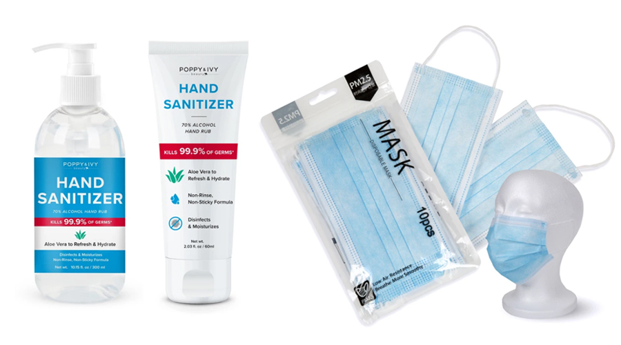 Absolute New York Essential Protection Hand Sanitizer Disposable Face Masks